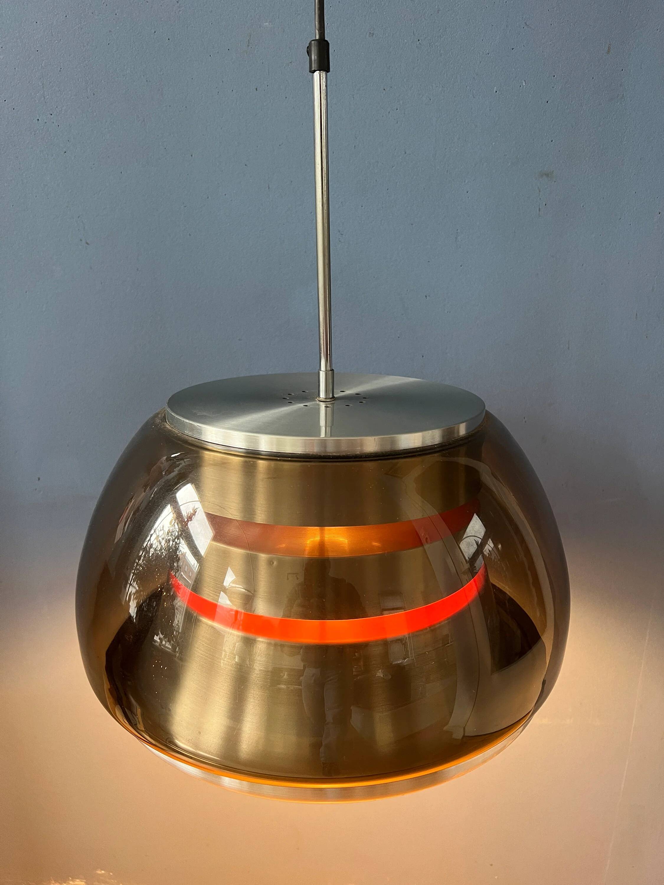 Suspension Space Age mid-century in smoked glass