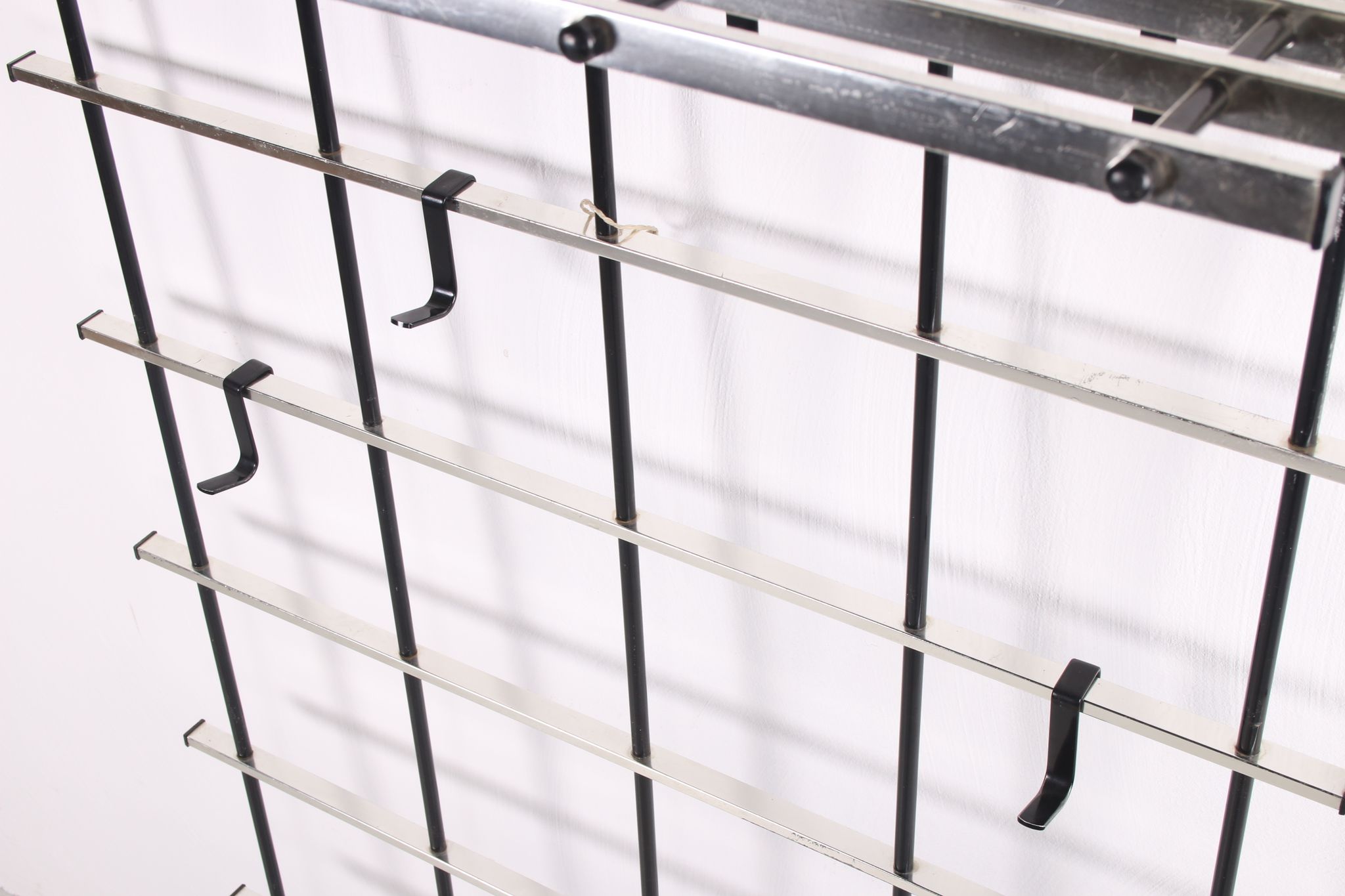 Vintage chrome color aluminum wall coat rack 1950s