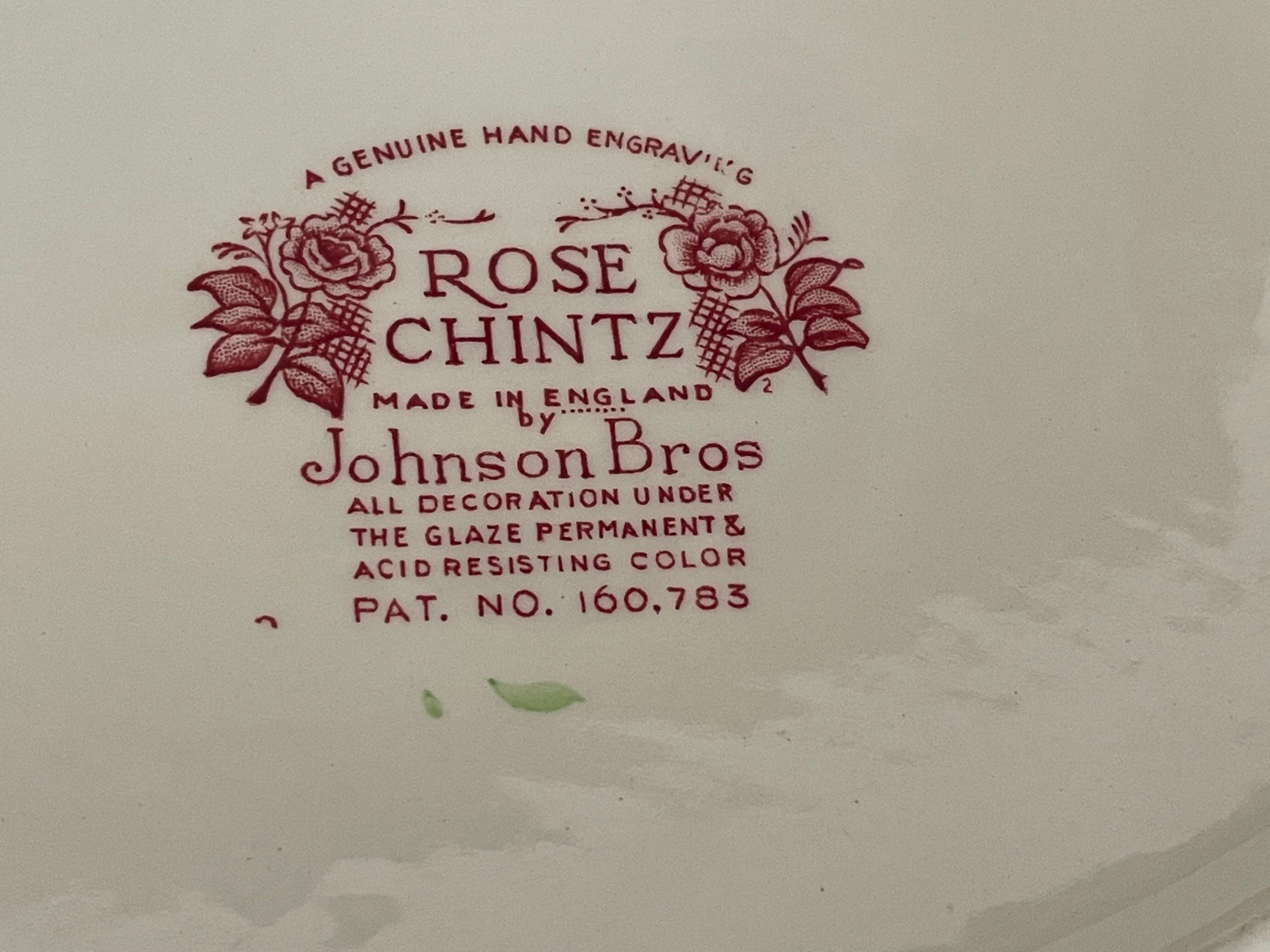 Oval dish rose Chintz Johnson Brothers vintage