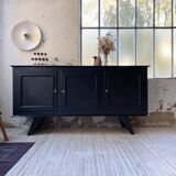 Brutalist black sideboard from the 60s