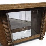 Petit meuble bar art déco vintage incurvé / meuble à thé / vitrine