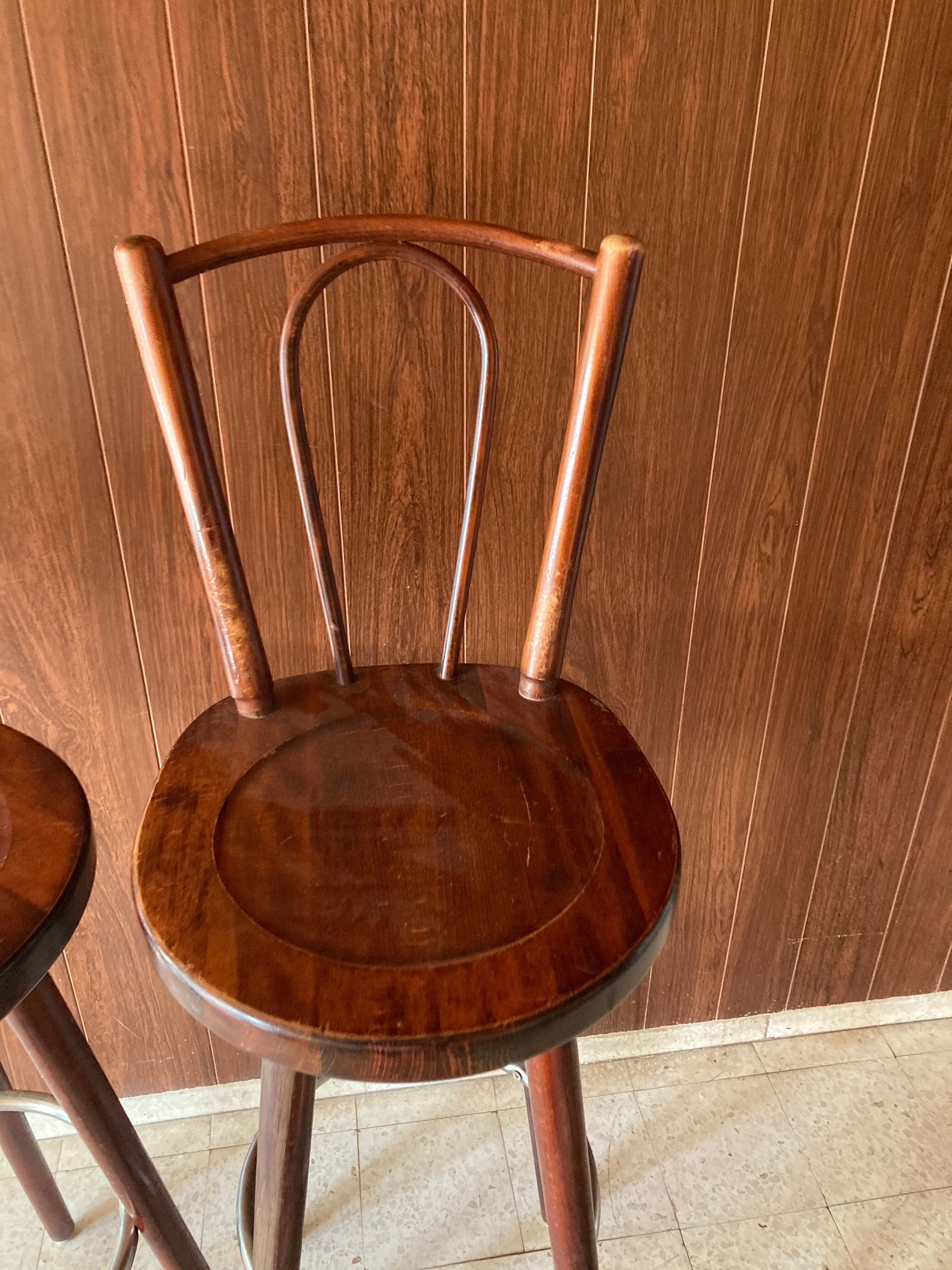 Paire de tabourets bistrot