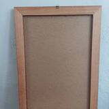 Vintage Cherry Wood Wall Mirror with Gilt Detail & Beveled Glass, 1980