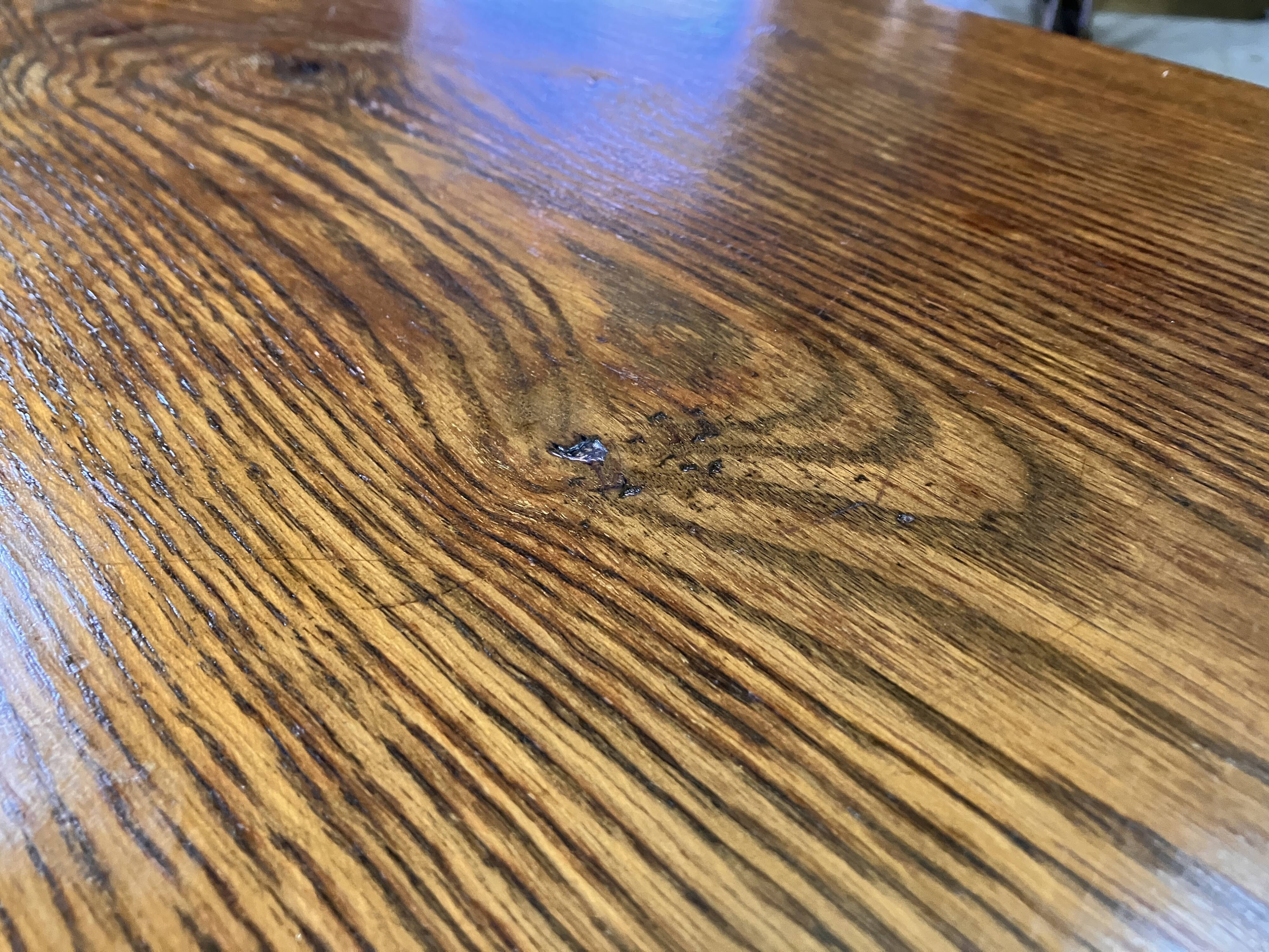 Table d'appoint brutaliste en chêne des années 70, table basse, banc