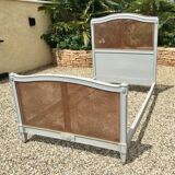Lacquered bed and canné louis xvi style