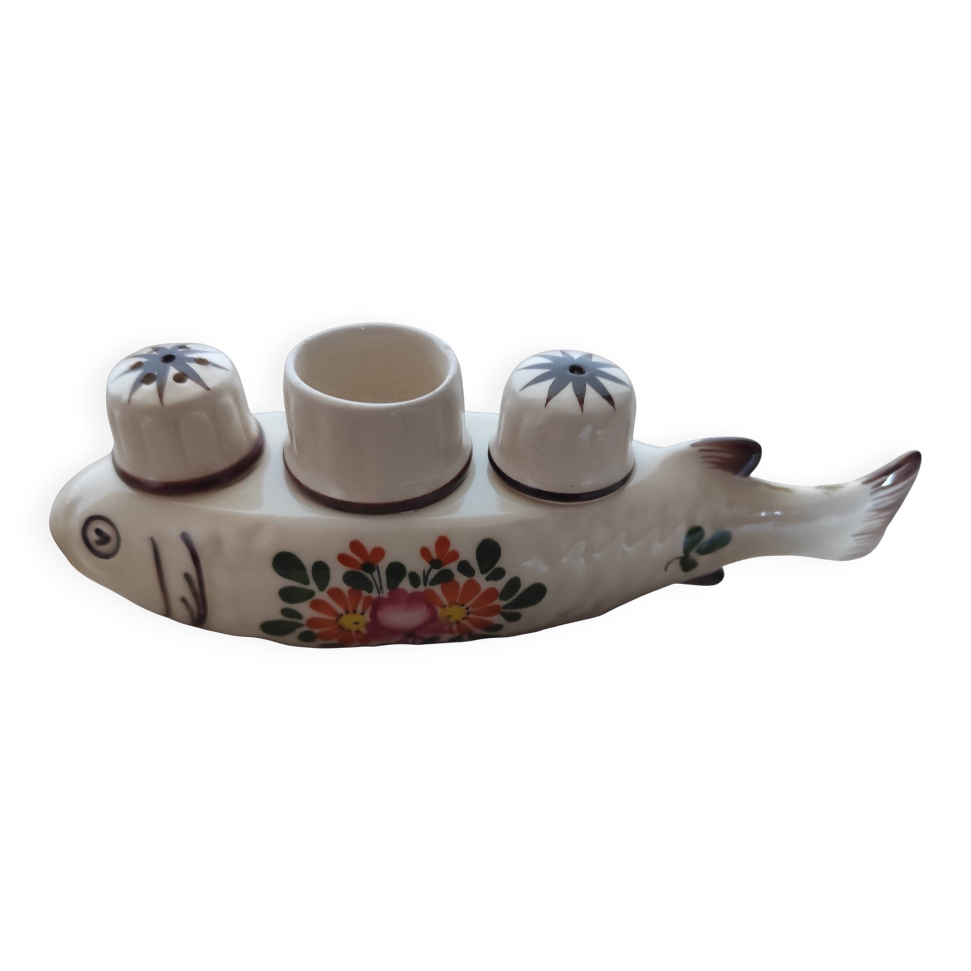 Vintage French Faience Condiment Set