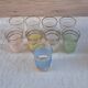 Vintage liqueur service from the 50s/60s — Decanter, 9 pastel glasses & tray