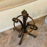 Umbrella holder in arched and dark wood