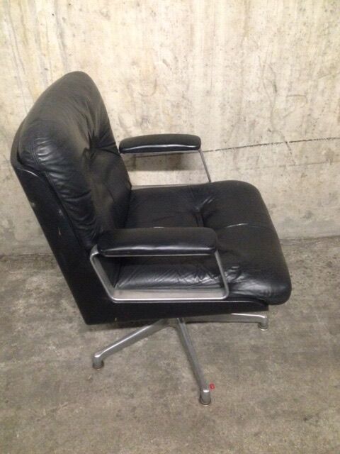 Fauteuil en cuir Vaghi 1970