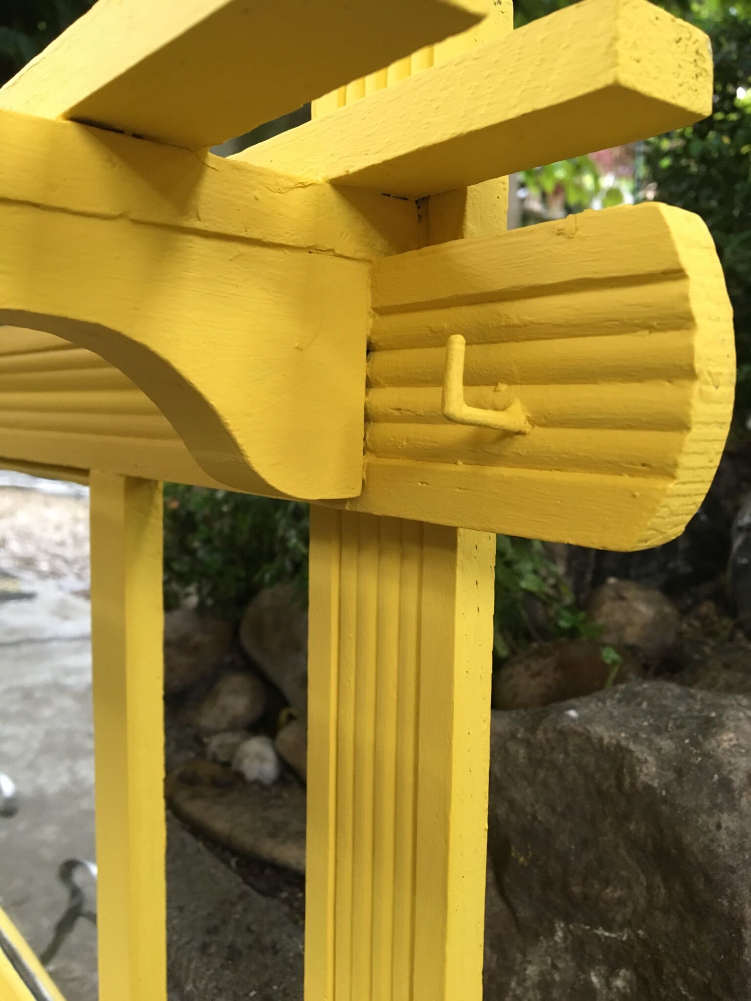 Yellow vintage coat holder