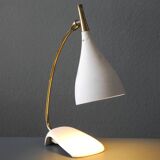 Cosack Mid Century table lamp with beige shrink paint and brass neck