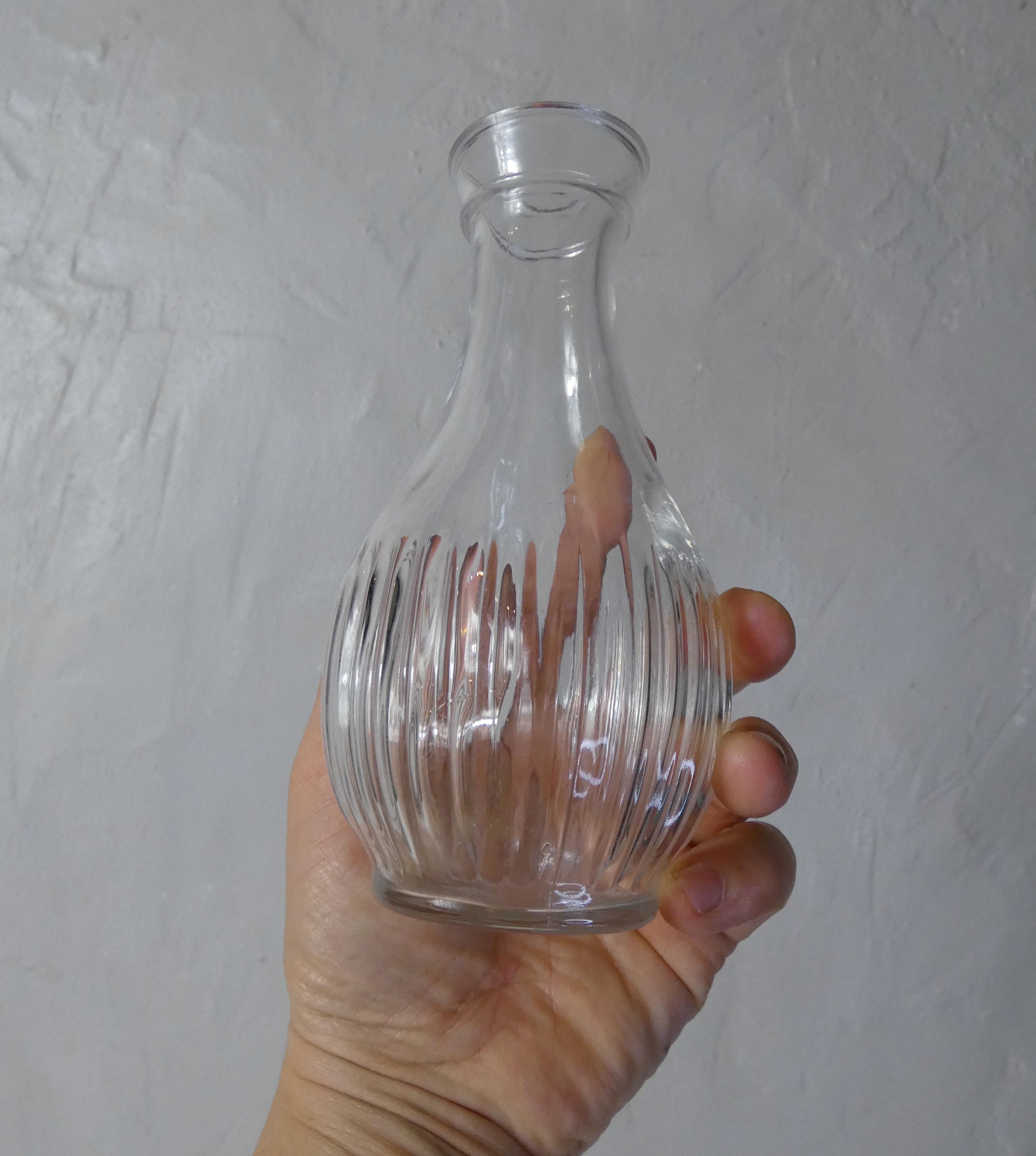 2 vintage molded glass vases 50s
