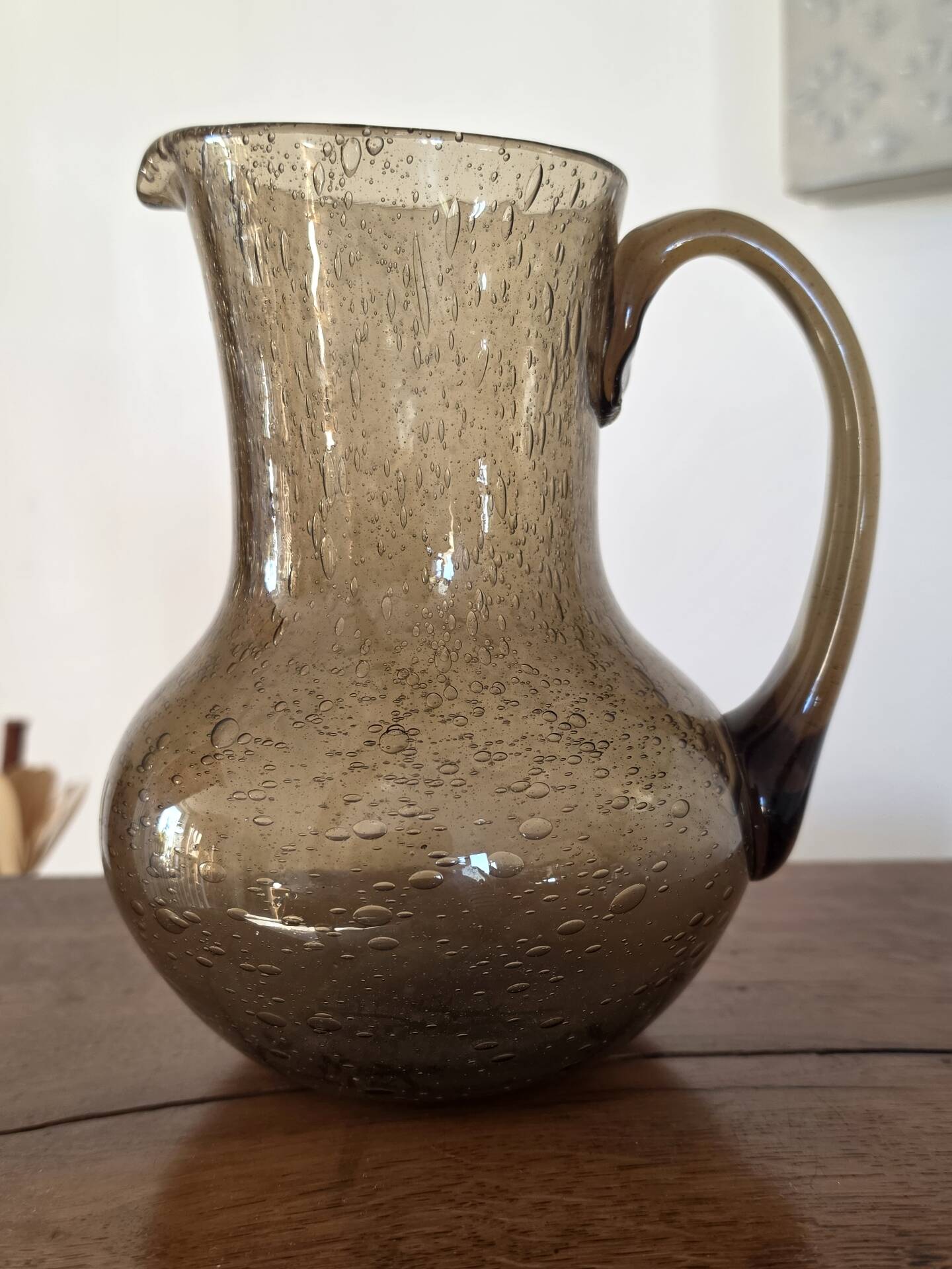 Pichet carafe verre bulle biot vintage