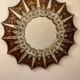 Miroir sunburst à fleurs année 1950