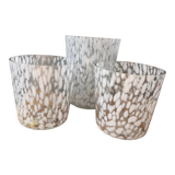 Three 70s glass vases