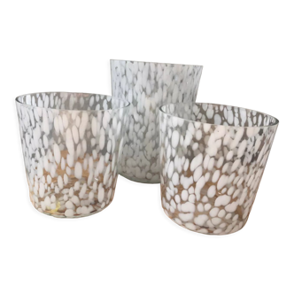 Three 70s glass vases