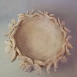 Old alabaster bird drinker centerpiece cup