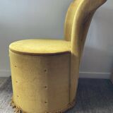 Vintage children's armchair in green velvet