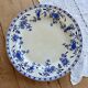 Large round antique plate, blue and white Dresden porcelain.