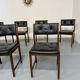 Lot of 6 Scandinavian design chairs in wood and black faux leather an70.