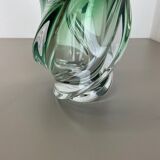 Heavy 5,1kg Crystal "Wave" Glass Vase Object by Val Saint Lambert, Belgium 1960s