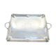 Service tray with silver metal belier 19th 77 X 52 cm