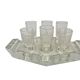 Art Deco vodka shot glasses from Hortensja Glassworks, Poland, 1950s, set of 7