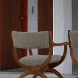 Henning Kjærnulf, Oak and lambswool armchair, "Kurul" model, Mid-century, 1960s