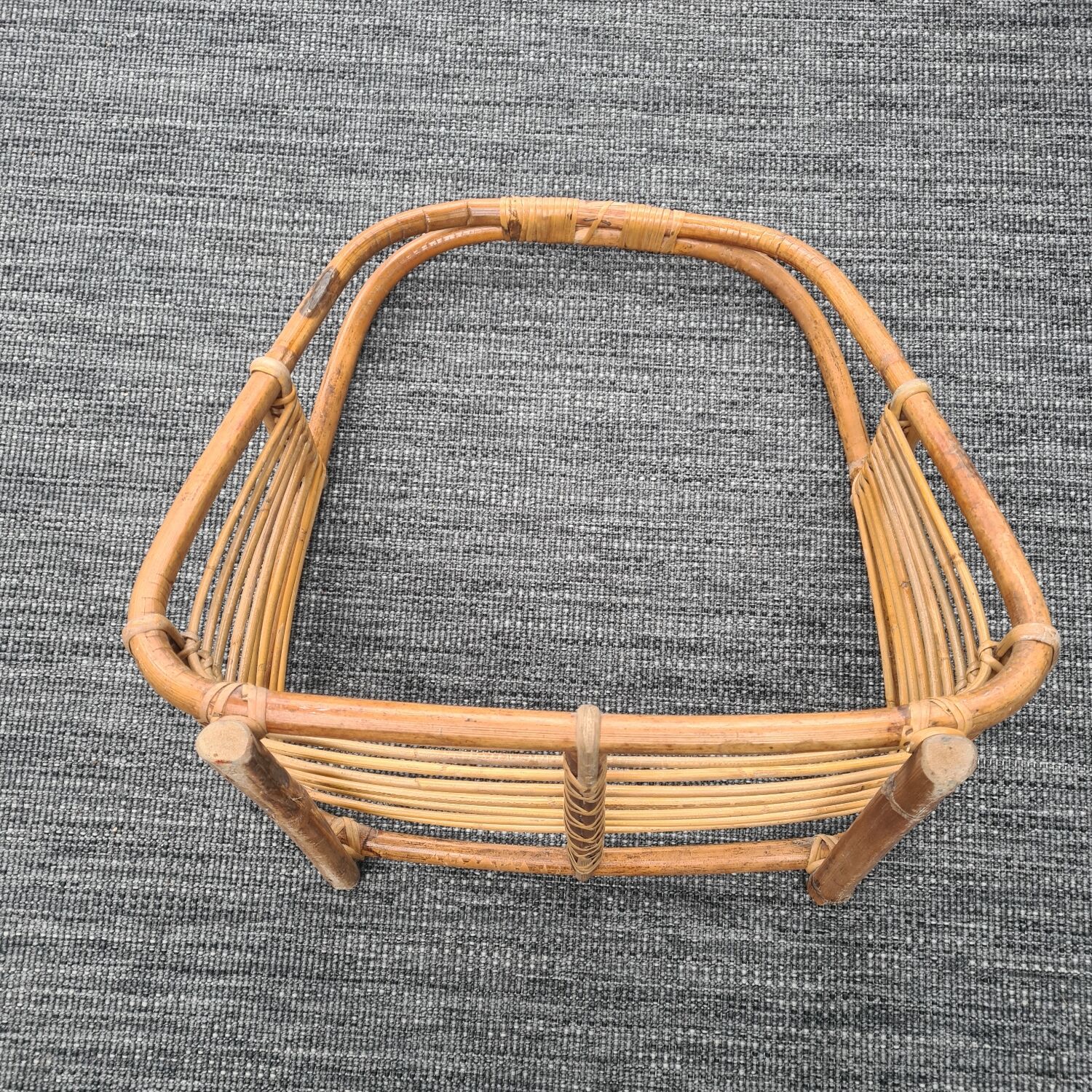 Rattan log holder: vintage