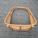 Rattan log holder: vintage