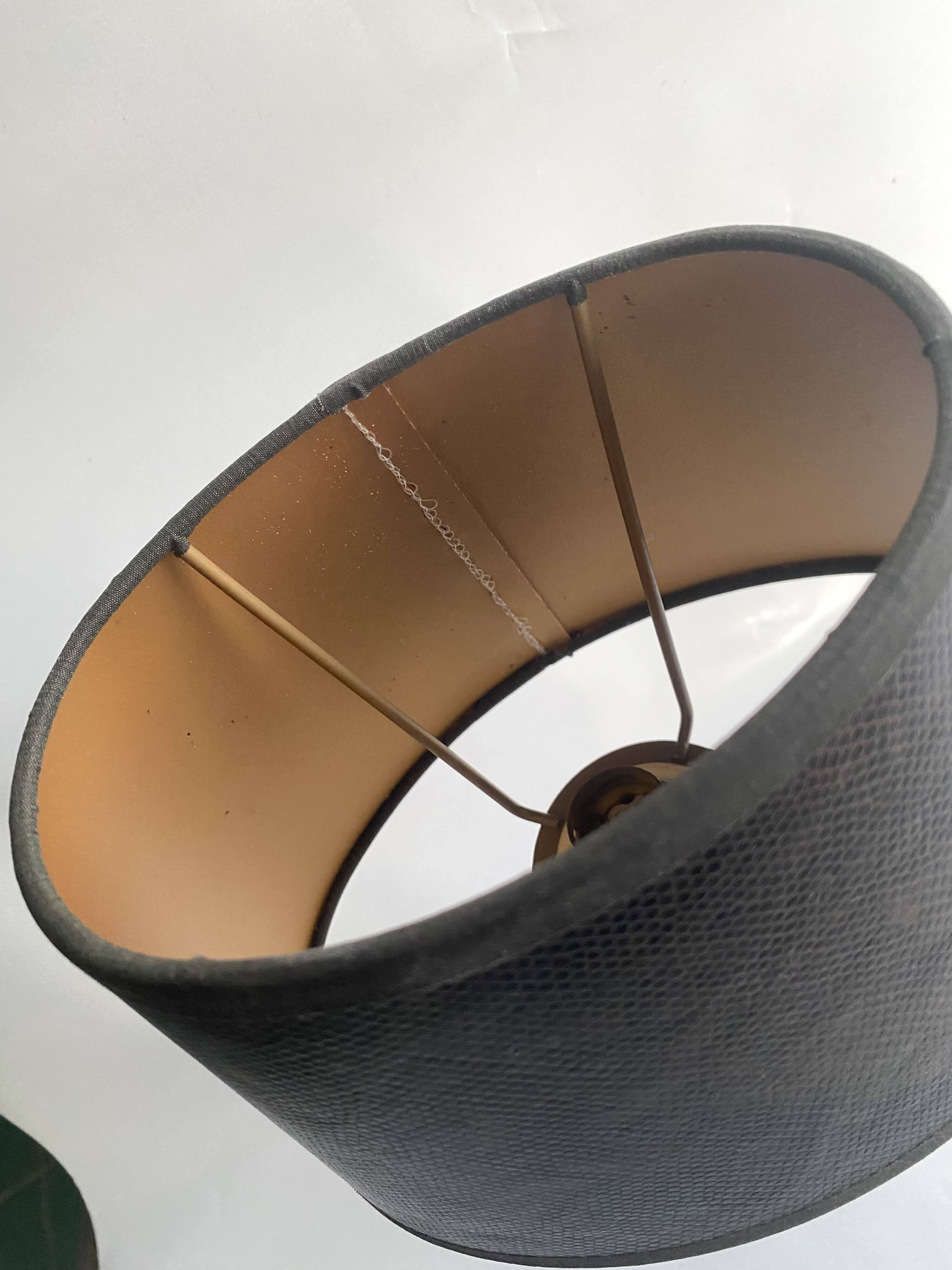Bronze lamp, 2M fabric cable, sewn lampshade.