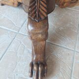 Walnut tripod pedestal table