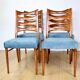 Danish vintage chairs blue turquoise vintage - set of 4 - great set