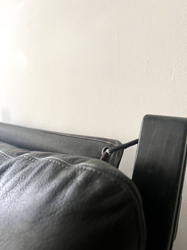 Fauteuil scandinave en cuir noir Siesta par Ingmar Relling, design 1970