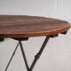 Table de jardin pliante ancienne en bois et fer – Europe centrale, vers 1950