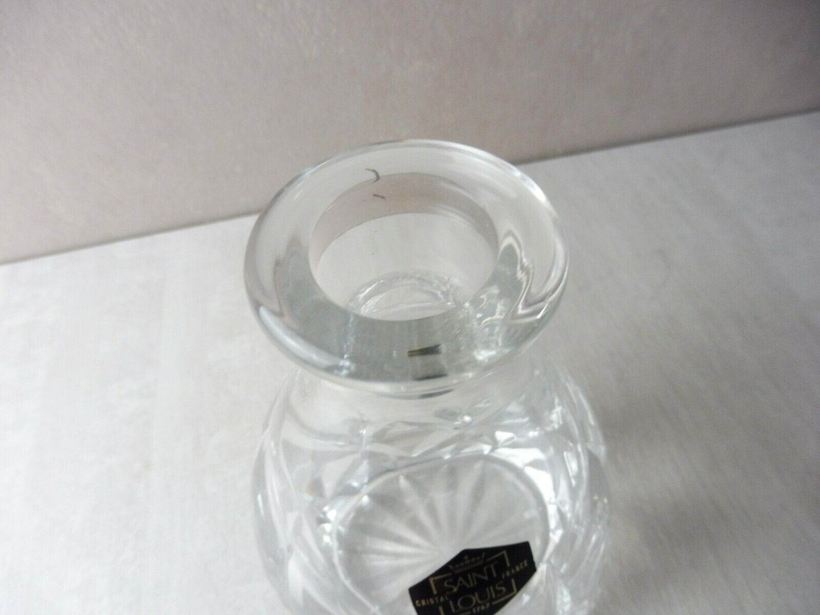 Old carved crystal decanter, from Saint Louis