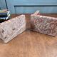 Antique pink marble bookends – Vintage Art Deco pair