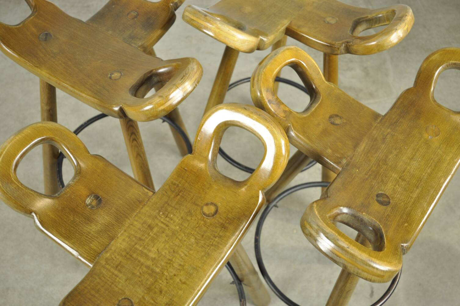 Special vintage brutalist SPANISH Marbella bar stools, 1970s Spain