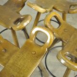 Special vintage brutalist SPANISH Marbella bar stools, 1970s Spain