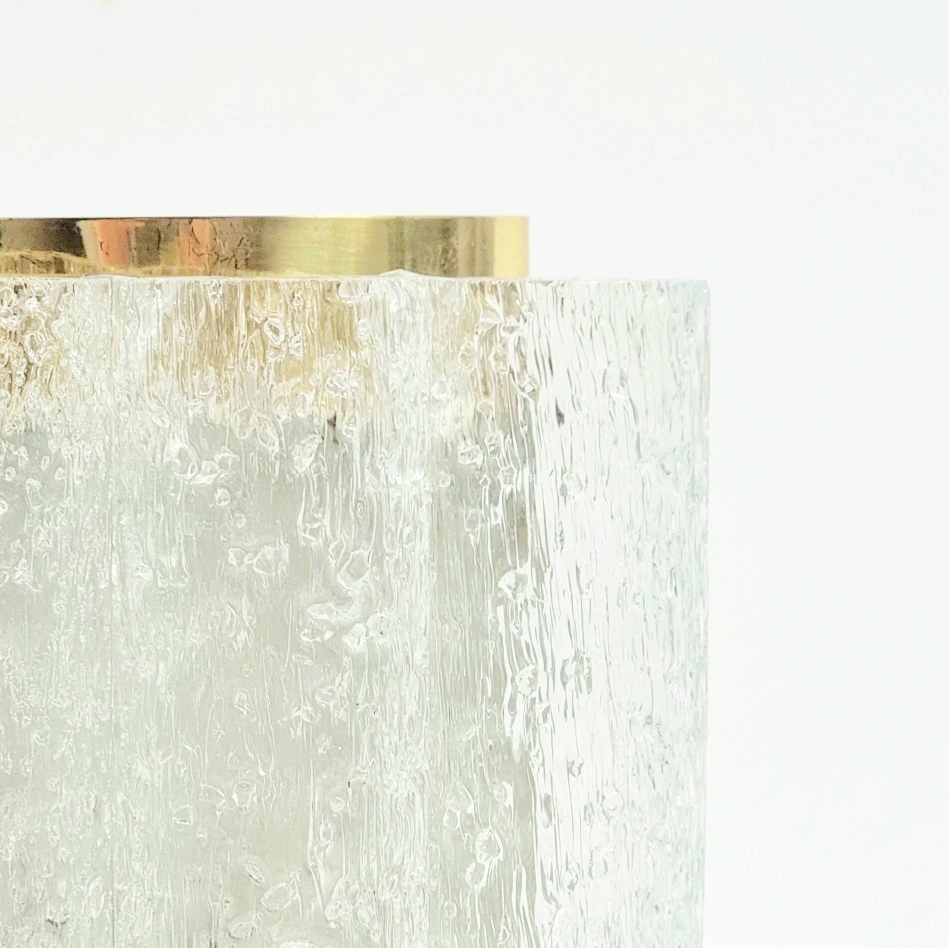 Paire d'appliques murales en verre dépoli et laiton, style Mid-Century - Doria, Allemagne, années 1960