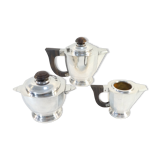 Silver metal coffee / tea service art deco 3 pieces