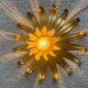 Ceiling lamp pendant in aged gilded metal palm leaf