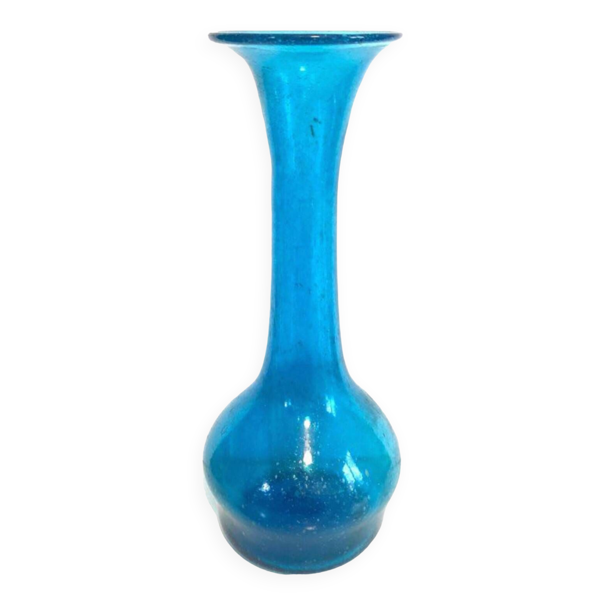 Blue blown glass vase