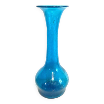 Blue blown glass vase