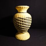 Yellow and black scoubidou vase
