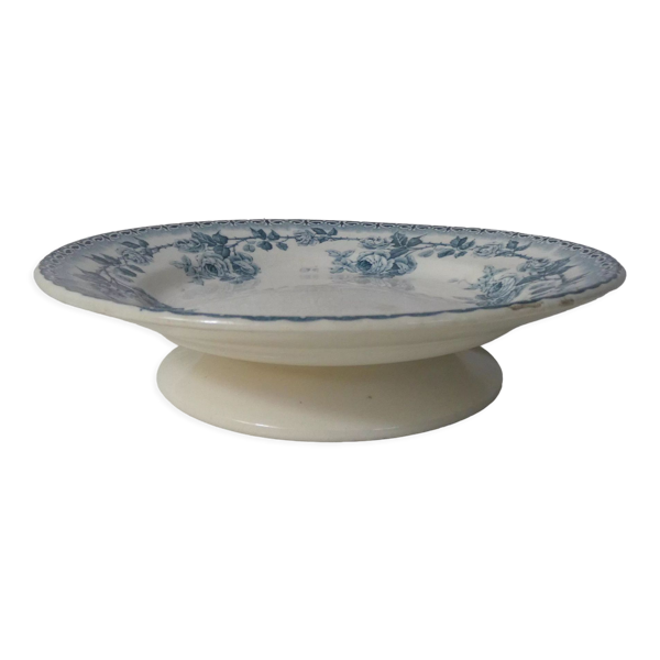 Terre de fer ancienne assiette sur pied compotier Boulenger Choisy le Roi