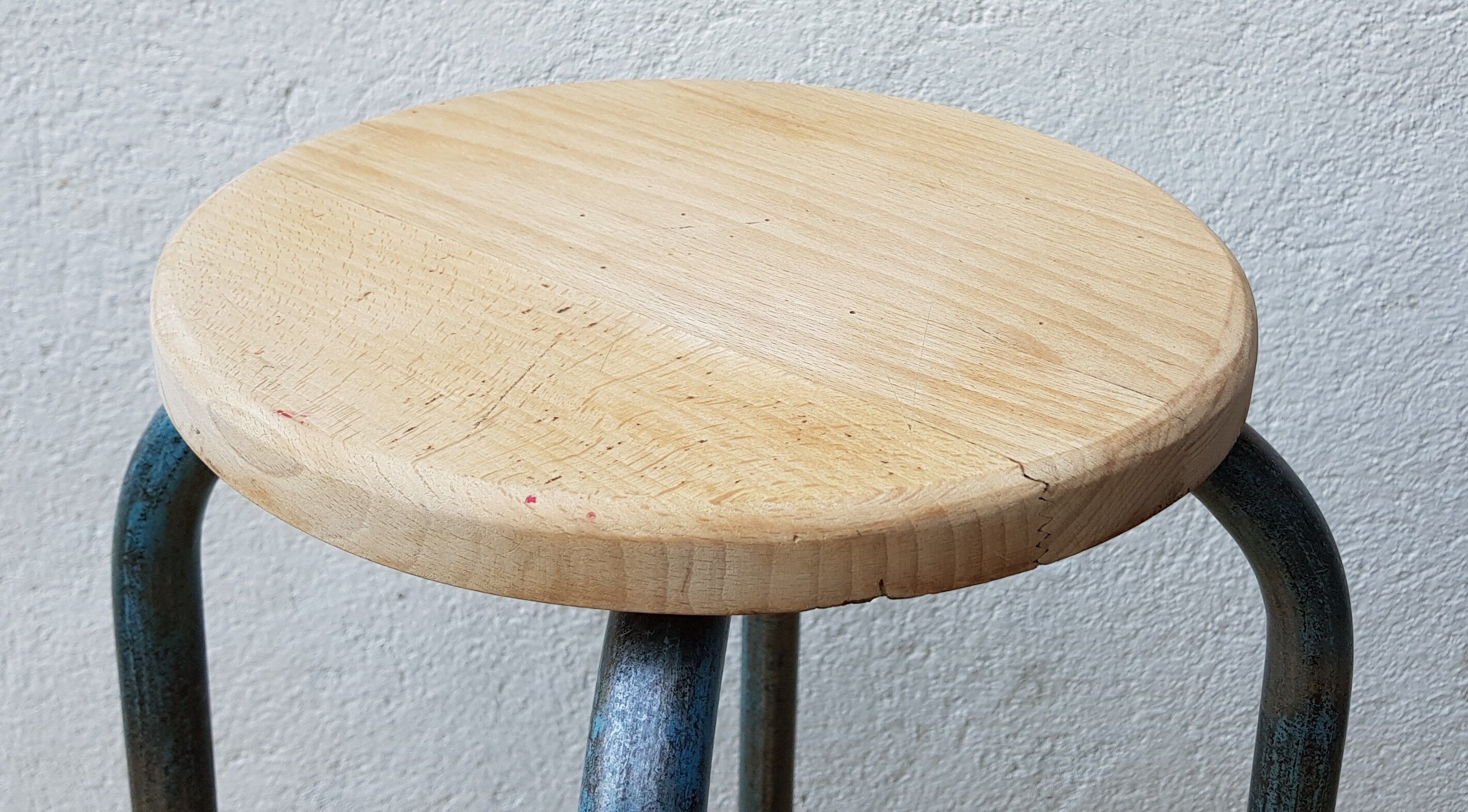 High wood and metal stool