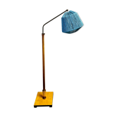 Lampadaire noyer laiton corde modulable design 1950.