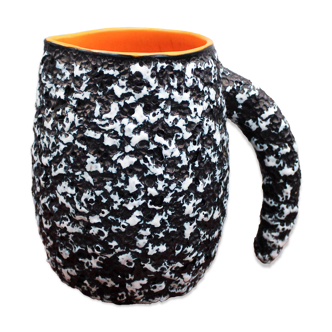 Black and white pitcher Vallauris 70s