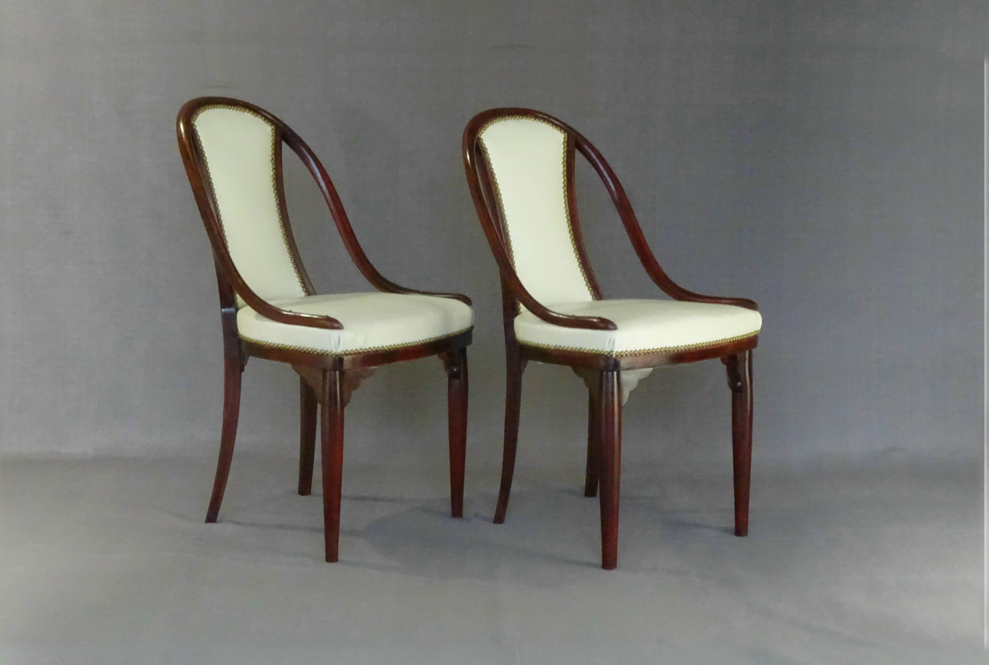 Pair of chairs by otto prutscher for thonet no. a845. circa 1930.